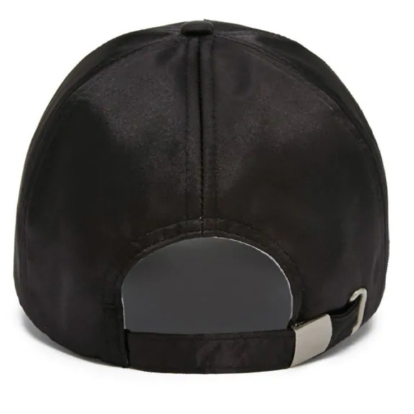 FOREVER 21 Black Satin Embroidered Strapback Hat… - Picture 3 of 6